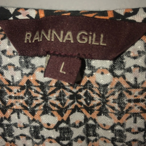 Ranna Gill Tan and Brown Graphic Tank Top 21” pit to pit. 26” length bohemian - Picture 6 of 7
